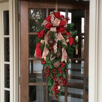 アメリカのハンドメイド クリスマス飾り クリスマス 逆さまツリー 60cm 90cm ぶどう 赤い実 クリスマスツリー