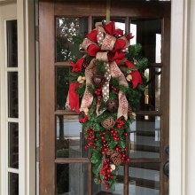 アメリカのハンドメイド クリスマス飾り クリスマス 逆さまツリー 60cm 90cm ぶどう 赤い実 クリスマスツリー