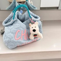 2024 イン韓国スタイルのシンプルなドーパミンワーク大型キャンバスバッグ女性のトート刺繍ショルダーハンドバッグ