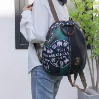 エスニックスタイルのレトロなバックパックハンドバッグ、小さな旅行用バックパック、国民的ファッションナイロン生地、大容量プリントレディースバッグ