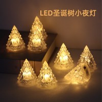 アクリルクリスマスツリーカラフルな発光LEDナイトライトクリスタルクリスマス装飾飾り雰囲気ライト