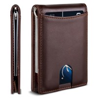 20% オフクレジットカードホルダーマイクロファイバーレザー rfid 盗難防止ブラシショートドル紙幣クリップメンズ財布