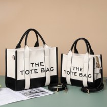 女性のバッグ 2023 新スタイルダブルカラー PU レターバッグシングルショルダークロスボディトレンディなポータブルファッション トートバッグ