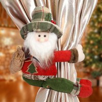 クリスマスカーテンバックル漫画模造リネン人形装飾レストランホテル装飾ぬいぐるみカーテンハグ