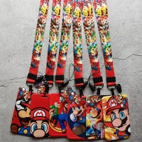 新しいマリオスーパーマリオストラップ漫画携帯電話ストラップ ID カードホルダーバッグストラップかわいい