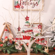 クリスマス装飾用品漫画木製クリスマス ツリー ペンダント窓吊りクリスマス ツリー装飾シーン レイアウト