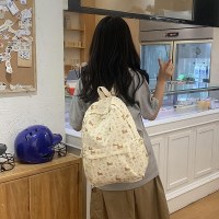 日本のかわいい花柄の青い帽子ダックスフント犬ランドセル中学生と大学生のバックパック