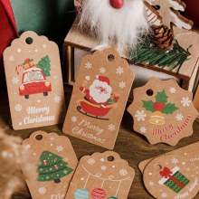 厚みのあるクリスマスデコレーションタグプリントサンタクロースタグクリスマスギフトデコレーションカード