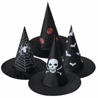 ハロウィン魔女の帽子ポリエステルタフタウィザードハットドレスアップ用品プロム魔法の魔女の帽子メイク衣装小道具