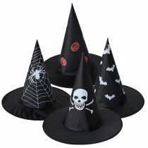 ハロウィン魔女の 帽子 ポリエステルタフタウィザードハットドレスアップ用品プロム魔法の魔女の 帽子 メイク衣装小道具