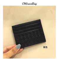 ファッショナブルな羊皮織り超薄型ワンピースコインカードホルダービジネスポータブルミニレザーIDホルダーバスカードホルダー