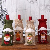 クリスマス装飾用品リネン老人人形赤ワインボトルセットワインバッグホリデーホテル装飾