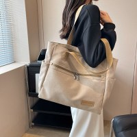 韓国スタイルのキャンバス大型バッグ女性の新しいトレンディなハイエンド多用途ショルダーバッグ大学生クラスバッグトートバッグ