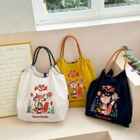 夏の新しい日本製ナイロン刺繍バッグ、ファッショナブルで多用途の通勤ニッチ大容量女性用シングルショルダーショッピングバッグ