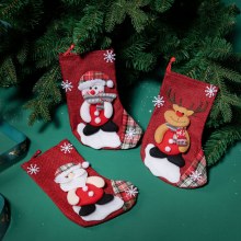 クリスマス用品全身人形スノーフレークスタイルクリスマスソックス子供のクリスマスギフトバッグクリスマスツリーの装飾撮影小道具
