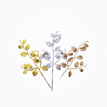 新しい金粉シリーズ プラスチック模擬クリスマス装飾品小枝 12 金粉葉