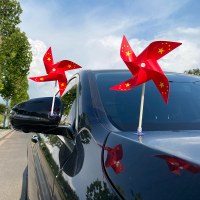 手回し小さな赤い旗、車載風車、吸盤付き小さな旗、建国記念日の装飾、回転可能な小さな風車、小さなギフト
