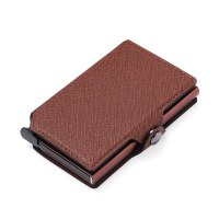 自動ポップアップ銀行カード ホルダー PU クロス柄ファッショナブルなメンズ財布