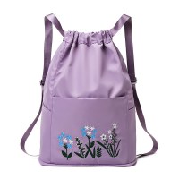 卸売新しい刺繍オックスフォード巾着バックパック大容量ファッションアウトドアトレンディ旅行折りたたみバックパック