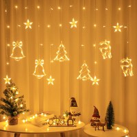 クリスマスコンビネーションカーテンライトインターネット赤色灯部屋の装飾寝室のレイアウトお祭りライト点滅ストリングライト星空
