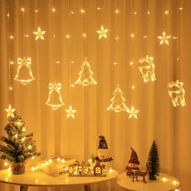クリスマスコンビネーションカーテンライトインターネット赤色灯部屋の装飾寝室のレイアウトお祭りライト点滅ストリングライト星空