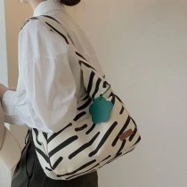 ニッチな万能スタイルゼブラ柄個別指導バッグレディース夏ハンドバッグトートバッグ大学生シングル ショルダー キャンバスバッグ