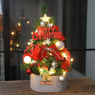 ホームデスクトップ 60 センチメートル暗号化ミニクリスマスツリーパッ ケージ ショッピングモールの装飾赤クリスマスオーナメント