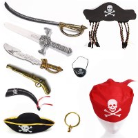 パイレーツ・オブ・カリビアン銃ハロウィン小道具海賊ナイフ海賊アイマスクかつら海賊ベスト海賊コスプレ
