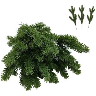 5 プロング模擬プラスチック松葉枝花輪植物松葉針 DIY 花輪花輪クリスマスツリー装飾卸売