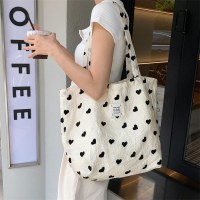 新しい質感のラブキャンバスショルダーベストバッグ大容量ハンドバッグ化粧品バッグ学生脇の下バッグ