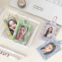 韓国 INS かわいい 3 インチカードホルダー PVC スター追いかけアイドル収納小さなカードカードバッグキーカードホルダーペンダント