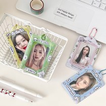 韓国 INS かわいい 3 インチカードホルダー PVC スター追いかけアイドル収納小さなカードカードバッグキーカードホルダーペンダント