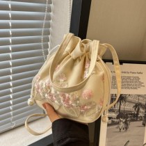 アクセサリー バッグ ハンドメイド レース 刺繍生地 軽量 クロスボディ ショルダー ハンドバッグ