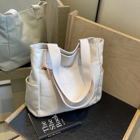 通勤ショルダーファッションキャンバスバッグ通勤トートバッグ大容量ポータブル布バッグシンプルで多用途なバッグ