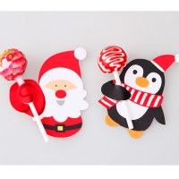 クリスマスキャンディギフト包装サンタペンギンロリポップ紙カード装飾カードインサート50枚
