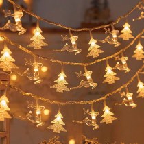 LEDクリスマスライトストリングスノーフレークヘラジカクリスマスツリー雰囲気装飾小さなランタンホリデーアレンジメントライトストリング