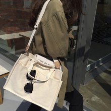 キャンバス学生クロスボディキャンバスバッグ韓国スタイルファッショナブルなデュアル目的大容量多機能多機能ショルダーバッグ女性用