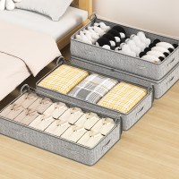 ベッド下収納袋、家庭用衣類収納袋、大容量ハンドル、折りたたみ式収納袋、ベッド下フラット収納ボックス