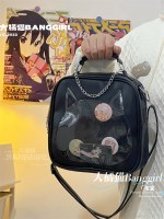 日本の小さな痛み猫かわいい透明ベビーバッグクロスボディハンドバッグバックパック女の子 JK 痛みバッグカジュアルシングル