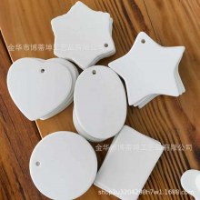 クリスマス磁器タイルペンダント 3 インチラウンドハート型五芒星ペンダントコーティングされたセラミック装飾熱伝達パーソナライズプリント