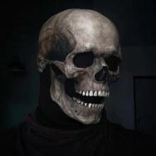 ハロウィーン新しい動く口スカルマスクヘッドフードは頭蓋骨のフルスカルマスクを動かすことができます