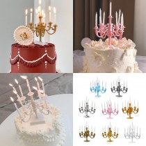 燭台ケーキデコレーション誕生日キャンドルインターネット有名人のケーキデコレーションプラグインヨーロッパのレトロな誕生日キャンドルホルダーケーキデコレーション