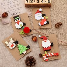 新しいかわいいクリスマスセットヘアピンクリスマスヘラジカ老人ヘアピンクリエイティブ装飾カモノハシクリップ卸売