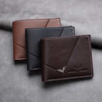 新しいメンズ 財布 、ショートウォレット、若者と中年向けのシンプルでファッショナブルなマルチカードスロット横型バスバンクカードホルダー