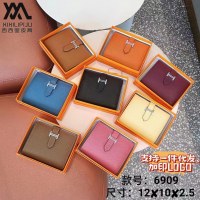 新しい折りたたみ財布レディース、ショートスタイル、ファッショナブルなデザイン、第一層牛革、折りたたみ財布バッグ、カードホルダー、小銭入れ