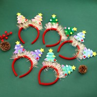 新しいクリスマスツリー型のスパンコール付きヘッドバンドクリスマスヘアバックル大人と子供のパーティードレスアップ装飾用