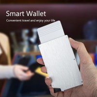 つや消し盗難防止つや消しアルミニウム合金クレジットカードボックス盗難防止つや消し rfid 名刺ボックス自動ポップアップカードホルダー抗消磁カード