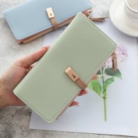 日本と韓国のテクスチャーシンプルで多用途な実用的な財布ファッション個性小さな新鮮なソリッドカラーのレディースクラッチ長財布