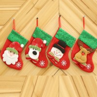 クリスマス装飾クリエイティブ漫画スパンコールクリスマスソックスギフトバッグペンダントクリスマス子供のキャンディーバッグ