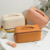 女性用枕化粧品バッグ、ポータブル多機能PUレザー、高見え、ハイエンド、大容量の旅行用化粧品収納
